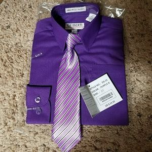 Toddler boys 2T purple long sleeve dress shirt